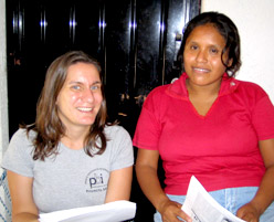 PBI Volunteer with Otitia Eugenio in Ayutia, Guerrero. Photo PBI Mexico.