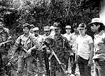 An Army brigade forcibly recruiting campesinos, San Miguel, El Salvador, 1989.