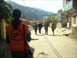 PBI-Team member Frauke Ricking (Germany) during accompaniment with Advocacy Forum in Baglung, Nepal